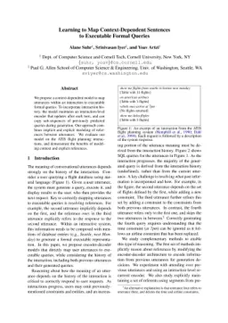 Learning to Map Context-Dependent Sentences to Executable Formal Queries