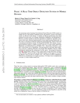 Pelee: A Real-Time Object Detection System on Mobile Devices