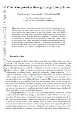 Video Compression through Image Interpolation