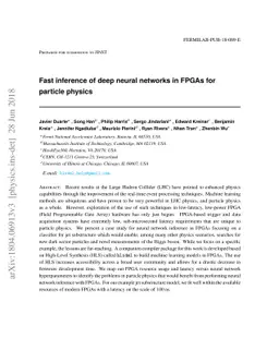 Fast inference of deep neural networks in FPGAs for particle physics