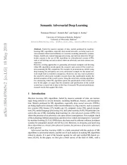 Semantic Adversarial Deep Learning