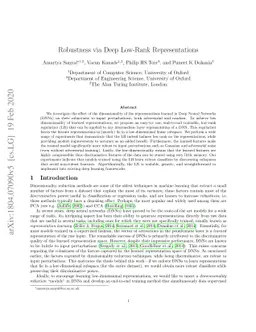 Robustness via Deep Low-Rank Representations