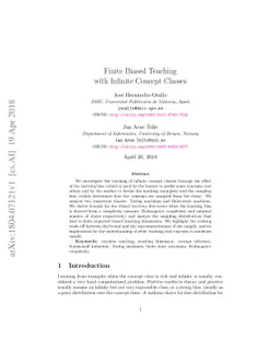 Finite Biased Teaching with Infinite Concept Classes