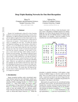 Deep Triplet Ranking Networks for One-Shot Recognition