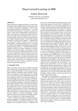 Deep Layered Learning in MIR