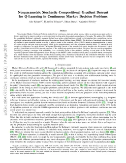 Nonparametric Stochastic Compositional Gradient Descent for Q-Learning
  in Continuous Markov Decision Problems