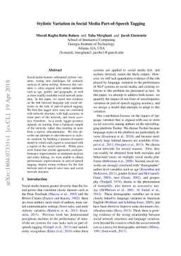 Stylistic Variation in Social Media Part-of-Speech Tagging