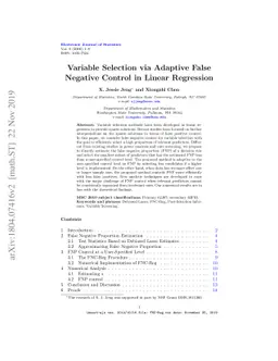 Variable Selection via Adaptive False Negative Control in Linear
  Regression