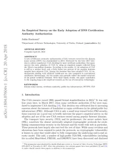 An Empirical Survey on the Early Adoption of DNS Certification Authority
  Authorization