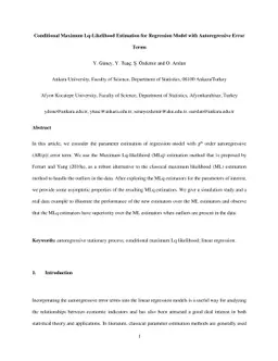 Conditional Maximum Lq-Likelihood Estimation for Regression Model with
  Autoregressive Error Terms