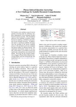 Phrase-Indexed Question Answering: A New Challenge for Scalable Document
  Comprehension