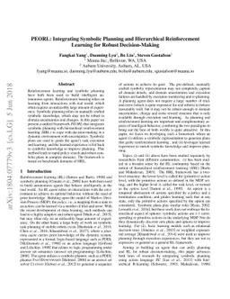 PEORL: Integrating Symbolic Planning and Hierarchical Reinforcement
  Learning for Robust Decision-Making