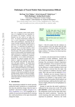 Pathologies of Neural Models Make Interpretations Difficult