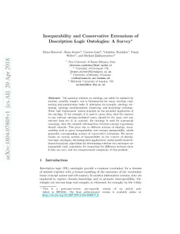 Inseparability and Conservative Extensions of Description Logic
  Ontologies: A Survey
