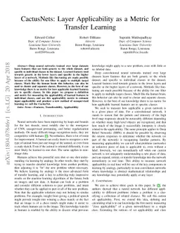CactusNets: Layer Applicability as a Metric for Transfer Learning
