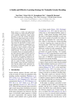 A Stable and Effective Learning Strategy for Trainable Greedy Decoding