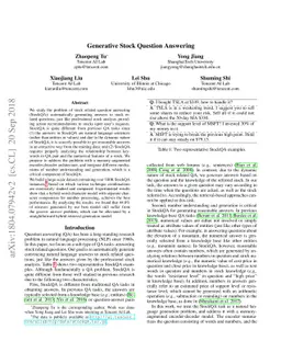 Generative Stock Question Answering