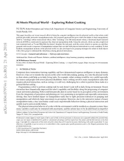 AI Meets Physical World -- Exploring Robot Cooking