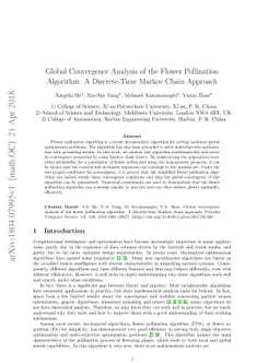 Global Convergence Analysis of the Flower Pollination Algorithm: A
  Discrete-Time Markov Chain Approach