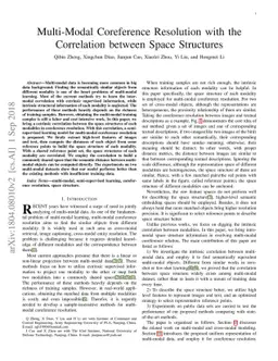 Multi-Modal Coreference Resolution with the Correlation between Space
  Structures