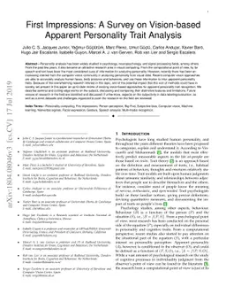 First Impressions: A Survey on Vision-Based Apparent Personality Trait
  Analysis