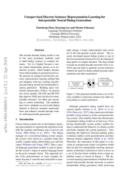 Unsupervised Discrete Sentence Representation Learning for Interpretable
  Neural Dialog Generation