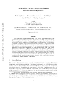 Local White Matter Architecture Defines Functional Brain Dynamics