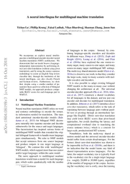 A neural interlingua for multilingual machine translation