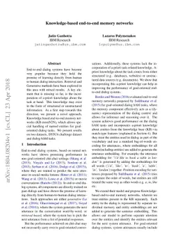 Knowledge-based end-to-end memory networks