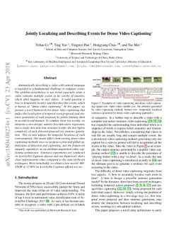 Jointly Localizing and Describing Events for Dense Video Captioning