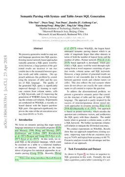 Semantic Parsing with Syntax- and Table-Aware SQL Generation