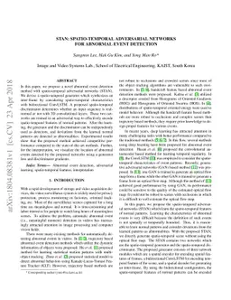 STAN: Spatio-Temporal Adversarial Networks for Abnormal Event Detection