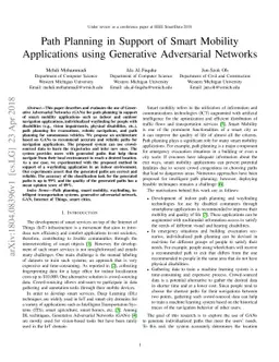 Path Planning in Support of Smart Mobility Applications using Generative
  Adversarial Networks