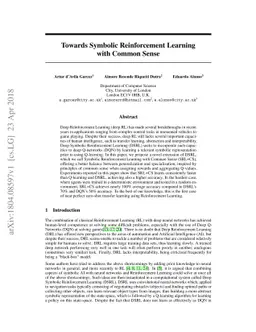 Towards Symbolic Reinforcement Learning with Common Sense
