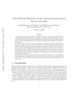 Query-Efficient Black-Box Attack Against Sequence-Based Malware
  Classifiers