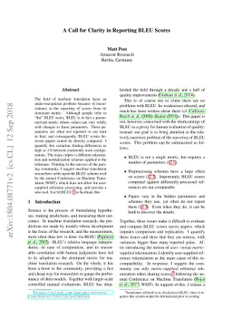 A Call for Clarity in Reporting BLEU Scores
