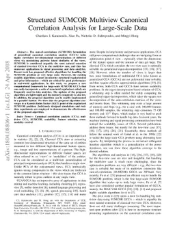 Structured SUMCOR Multiview Canonical Correlation Analysis for
  Large-Scale Data