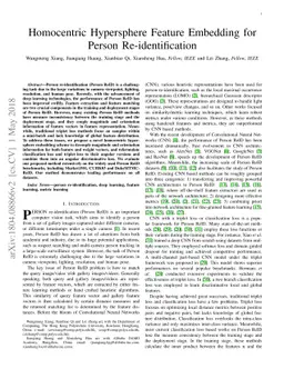 Homocentric Hypersphere Feature Embedding for Person Re-identification