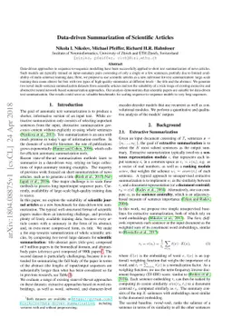 Data-driven Summarization of Scientific Articles