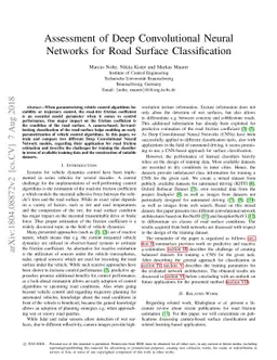 Assessment of Deep Convolutional Neural Networks for Road Surface
  Classification