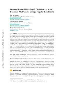 Learning-Based Mean-Payoff Optimization in an Unknown MDP under
  Omega-Regular Constraints