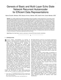Genesis of Basic and Multi-Layer Echo State Network Recurrent
  Autoencoders for Efficient Data Representations