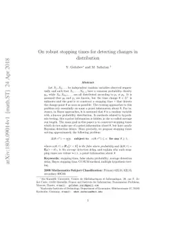 On robust stopping times for detecting changes in distribution