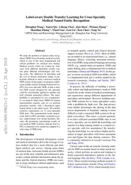 Label-aware Double Transfer Learning for Cross-Specialty Medical Named
  Entity Recognition