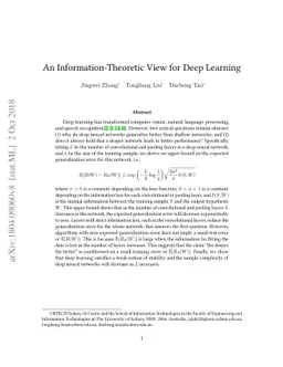 An Information-Theoretic View for Deep Learning