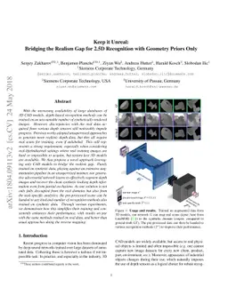 Keep it Unreal: Bridging the Realism Gap for 2.5D Recognition with
  Geometry Priors Only