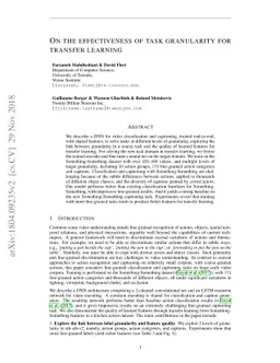 On the effectiveness of task granularity for transfer learning