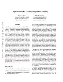 Dynamic Few-Shot Visual Learning without Forgetting