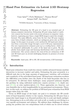Hand Pose Estimation via Latent 2.5D Heatmap Regression