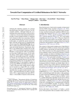 Towards Fast Computation of Certified Robustness for ReLU Networks